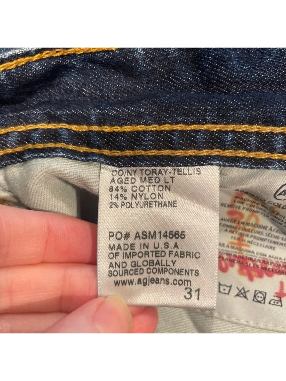 AG Tellis Modern Slim Jean Mens 31x29.5 Toray Airluxe AG-ED Denim Lightweight